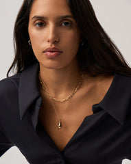 Message in a Bottle Droplet Pendant Necklace | 18k Gold Plated