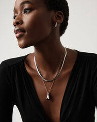 Message in a Bottle Droplet Pendant Necklace | Silver Plated