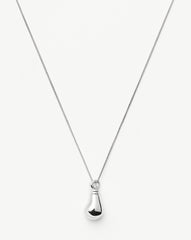 Message in a Bottle Droplet Pendant Necklace | Silver Plated
