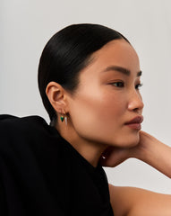 Mini Pave Spike Charm Hoop Earrings | 18k Gold Vermeil/Cubic Zirconia