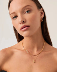 Mini Ridge Heart Chain Necklace Set | 18k Gold Plated