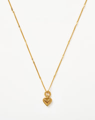 Mini Ridge Heart Charm Pendant Necklace