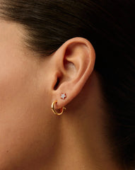 Mini Solar Studded Hoop Earrings