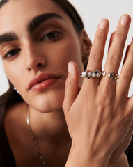 Molten Pearl Twisted Stacking Ring