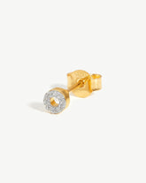 Pave Initial Single Stud Earring - Initial O | 18k Gold Vermeil/Cubic Zirconia