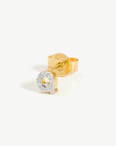 Pave Initial Single Stud Earring - Initial Q | 18k Gold Vermeil/Cubic Zirconia