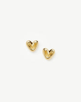 Puffy Heart Mini Stud Earrings |18k Gold Vermeil
