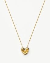 Puffy Heart Pendant Necklace |18k Gold Plated