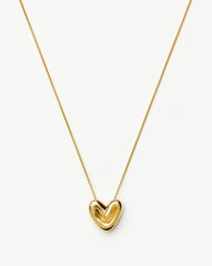 Puffy Heart Pendant Necklace |18k Gold Plated
