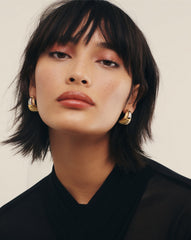 Ridge Oversized Earrings | Mixed Metal