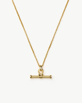 Ridge T-Bar Chain Necklace | 18ct Gold Plated