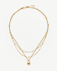 Savi Droplet Pendant & Double Necklace Set | 18k Gold Vermeil