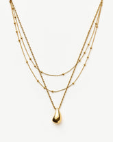 Savi Droplet Pendant & Double Necklace Set | 18k Gold Vermeil
