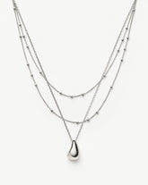 Savi Droplet Pendant & Double Necklace Set | Sterling Silver