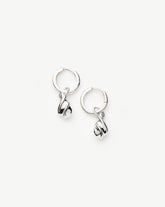 Savi Ridge Droplet Charm Earrings | Sterling Silver