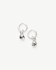 Savi Ridge Droplet Charm Earrings | Sterling Silver