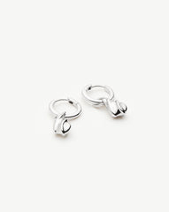 Savi Ridge Droplet Charm Earrings | Sterling Silver
