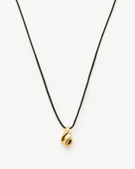 Savi Ridge Droplet Pendant Cord Necklace | 18k Gold Plated