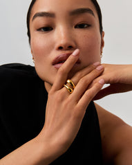 Savi Sculptural Crossover Ring | 18k Gold Vermeil