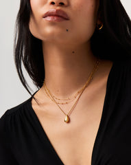 Savi Sculptural Droplet Pendant Necklace | 18k Gold Vermeil