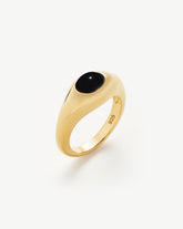 Savi Sculptural Gemstone Stacking Ring | 18k Gold Vermeil/Black Onyx