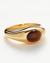 Savi Sculptural Gemstone Stacking Ring | 18k Gold Vermeil/Tiger's Eye