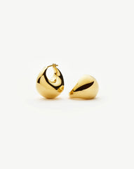 Sculptural Chubby Dome Small Hoop Earrings | 18k Gold Plated