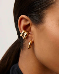 Sculptural Chubby Double Ear Cuff | 18k Gold Plated