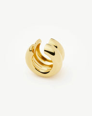 Sculptural Chubby Double Ear Cuff | 18k Gold Plated