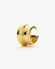 Sculptural Chubby Double Ear Cuff | 18k Gold Plated