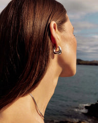 Sculptural Chubby Small Hoop Earrings | Silver Plated