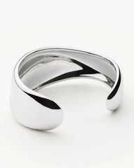 Sculptural Molten Cuff Bracelet | Silver Plated