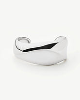 Sculptural Molten Cuff Bracelet | Silver Plated