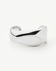 Sculptural Molten Cuff Bracelet | Silver Plated