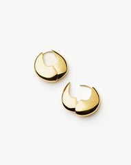 Sculptural Pebble Small Hoop Earrings | 18k Gold Plated
