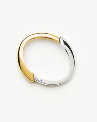 Sculptural Ridge Hinged Bangle | Mixed Metal