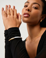 Sculptural Ridge Hinged Bangle | Mixed Metal