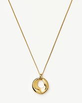 Sculptural Ridge Molten Pendant Necklace | 18k Gold Plated