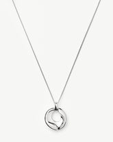Sculptural Ridge Molten Pendant Necklace | Silver Plated
