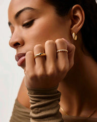 Sculptural Ridge Stacking Ring | 18k Gold Vermeil
