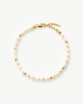 Seed Pearl Beaded Bracelet | 18k Gold Plated/Pearl