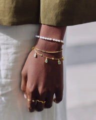 Seed Pearl Beaded Bracelet | 18k Gold Plated/Pearl