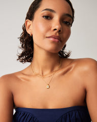 September Birthstone Pendant Necklace | 18k Gold Vermeil/Lapis