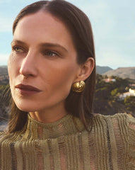 Spiral Dome Oversized Stud Earrings | 18k Gold Plated