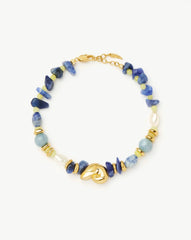 Shell Statement Multi Beaded Bracelet | 18k Gold Plated/Multi Gemstone