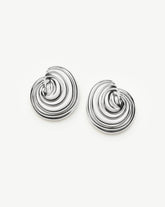 Spiral Dome Oversized Stud Earrings | Silver Plated