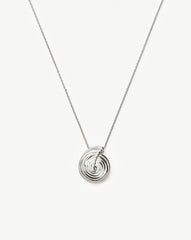 Spiral Large Pendant Necklace | Silver Plated