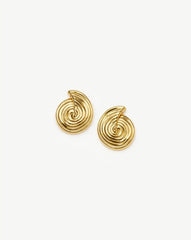 Spiral Small Stud Earrings | 18k Gold Plated