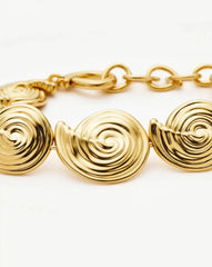 Spiral Statement Chain Bracelet | 18k Gold Plated