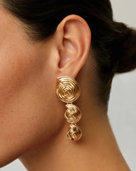 Spiral Statement Drop Earrings | 18k Gold Plated